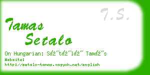 tamas setalo business card